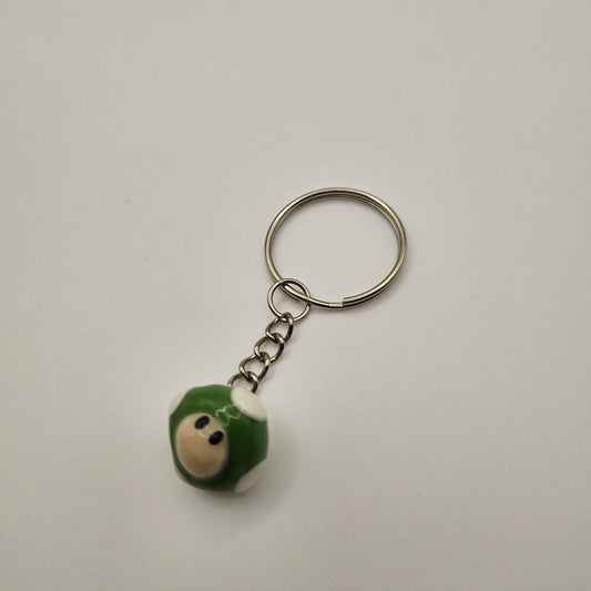 Green Mushroom Keychain